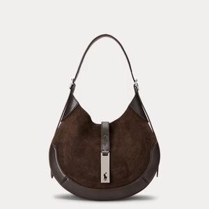 Ralph Lauren Polo ID Suede-Leather Small Shoulder Bag